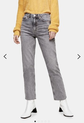 topshop raw hem straight leg jeans