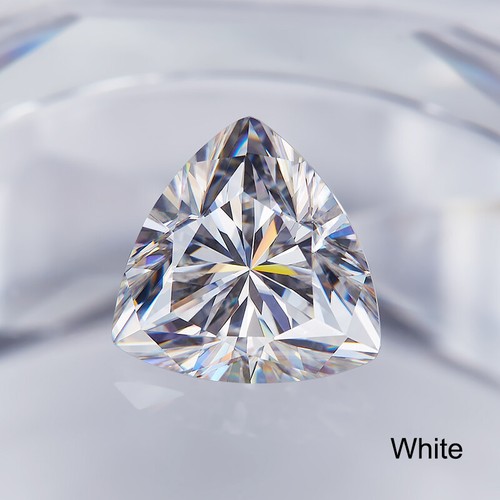 White D Color Trillion Cut VVS1 Moissanite Stone Loose Diamond With Certificate - Picture 6 of 25
