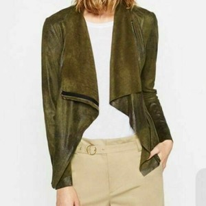 khaki faux suede jacket