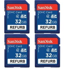 Lot Qty 4 of SanDisk 32GB Flash SD Memory Camera Card C4