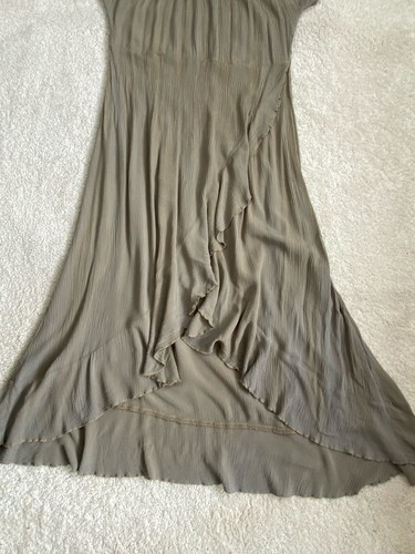 O'Neill Dress Womens S Off The Shoulder Faux Wrap Hi Lo Midi Green Beachy - Picture 3 of 10