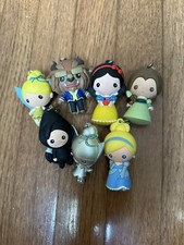 Disney Princess Blind Bag Figural Keychain Set 3D Figures lot of 7 