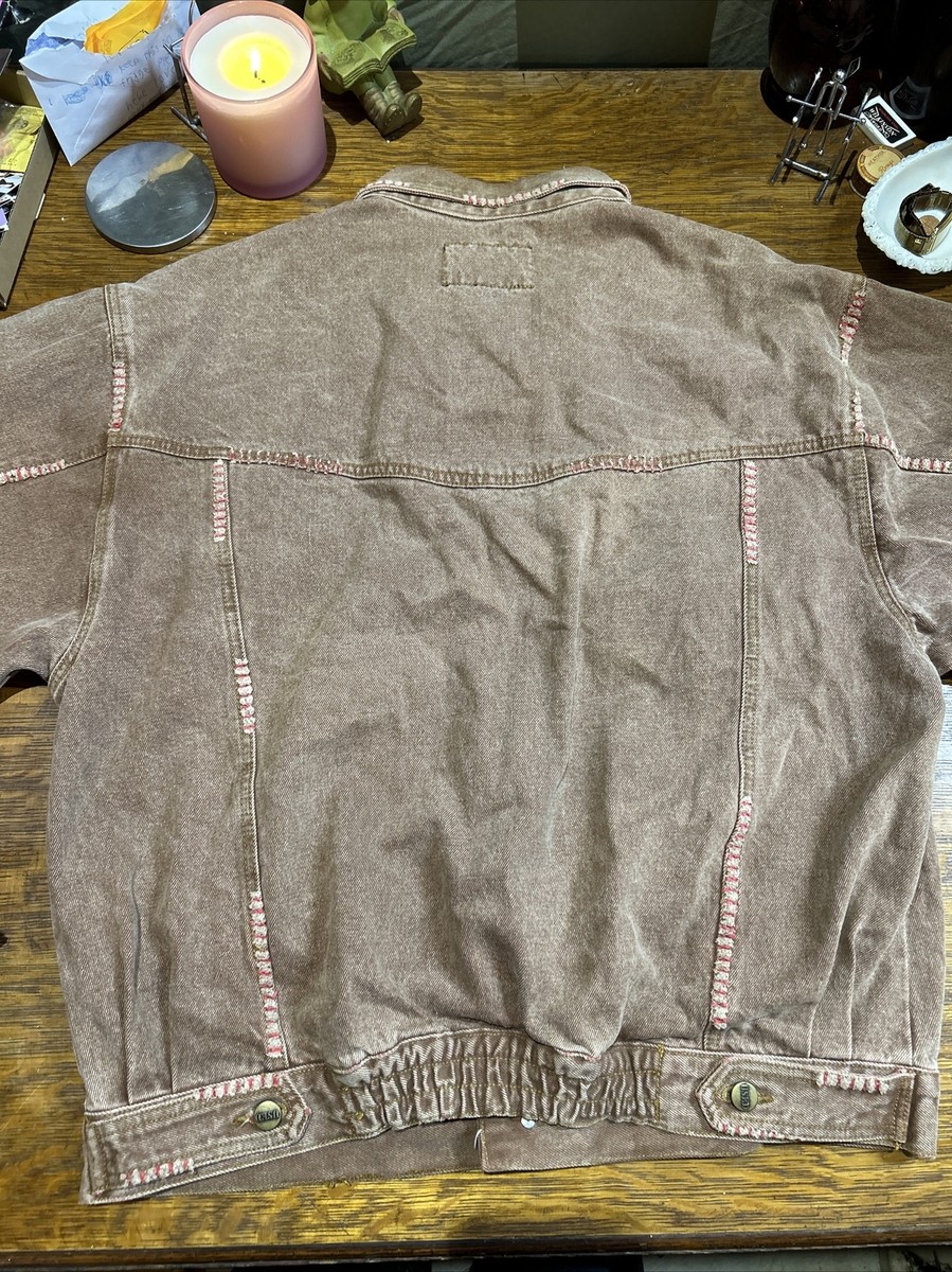 Vintage Get Used By Elie Jean Jacket Mens Large Distressed