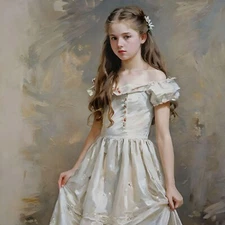 aceo art card 15 yr old Brunette in 1877