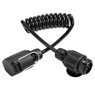 Spiralkabel für Anhänger Verlängerungskabel 13 pol Stecker 100 cm Lang M/W DE