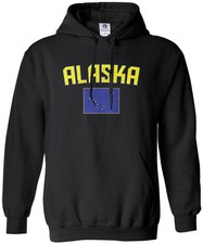 Threadrock Men's Alaska Flag Hoodie Sweatshirt State Juneau Anchorage
