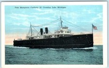 LAKE MICHIGAN, MI PERE MARQUETTE Carferry Ferry #21 ca 1920s Postcard