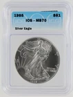 1995 Silver Eagle ICG MS70 S$1 Philadelphia Mint