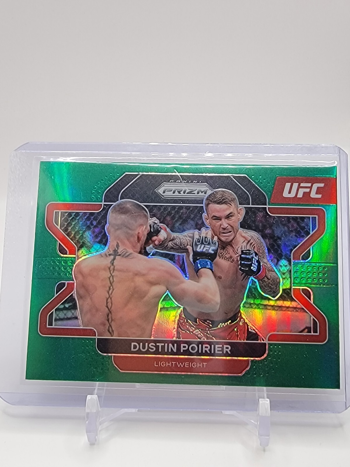 2022 Panini Prizm UFC #21 Dustin Poirier Green Prizm Parallel MINT