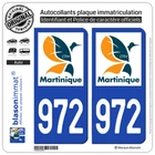 2 stickers sticker license plate: 972-H Martinique LogoType II