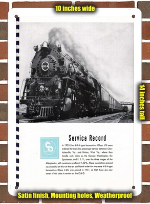 METAL SIGN - 1946 Lima Locomotive C&O 4-8-4 Service - 10x14 inches