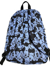 Disney Store Mickey Mouse Blue and Black School Travel Backpack Zip Compartments