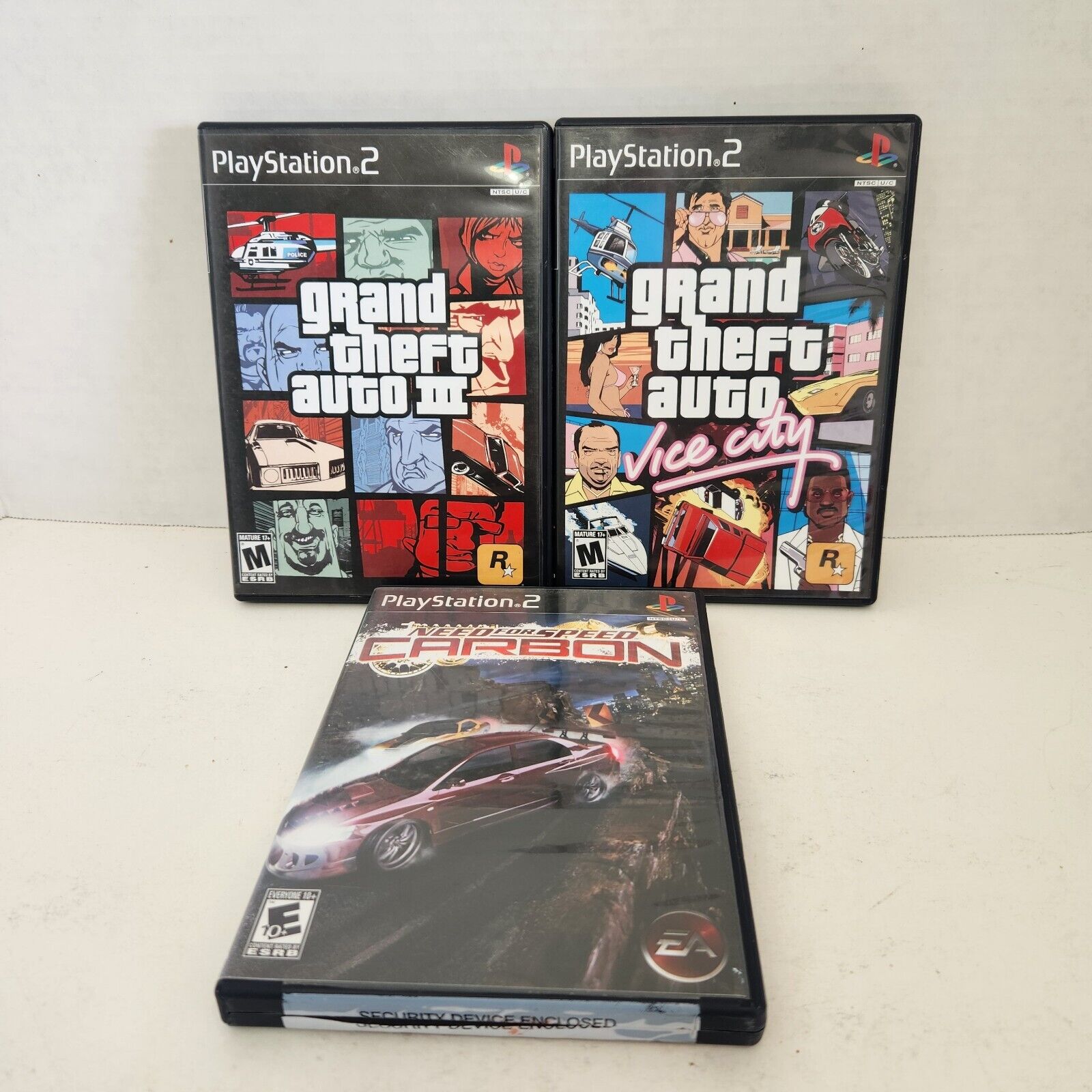 3 ps2 games lot, Grand Theft Auto Vice City, Gran Turismo 3, 007 Nightfire