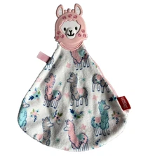 Llama Lovey Nuby Teether Pink Small Soft Blanket 9.5”