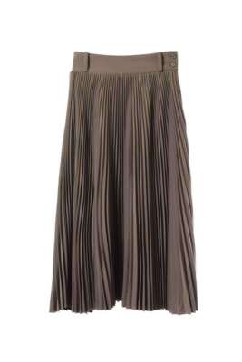 【HYKE】TAFFETA PLEATED SKIRT HYKE Polyester Taffeta Pleated Skirt 1 Brown | eBay