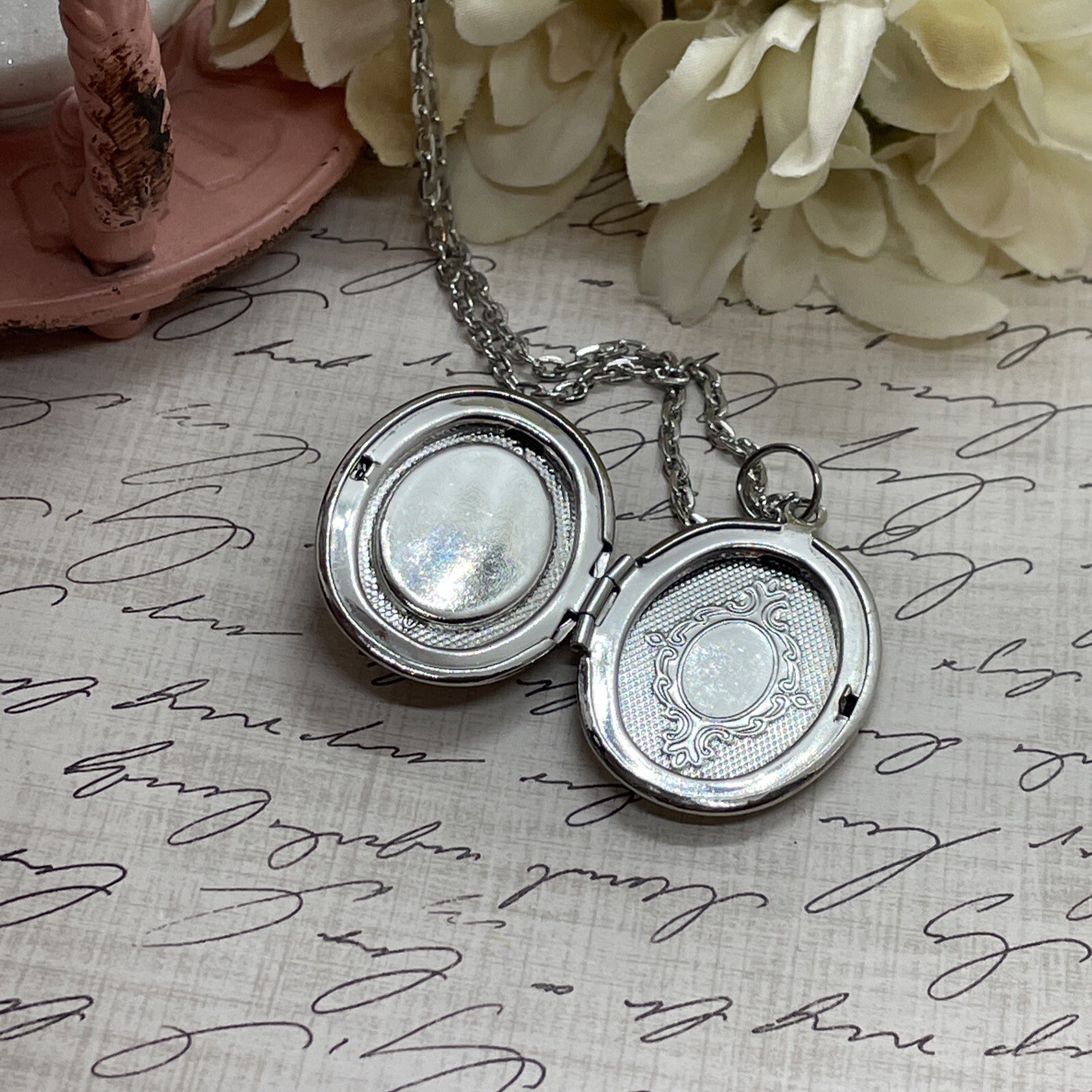 Silver Dragonfly Butterfly Mother’s Day Locket Necklace Pendant Unique Wedding