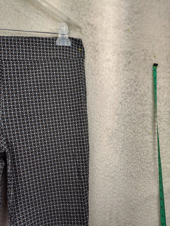 Pantalones de mujer Isaac Mizrahi grandes negros viscosa B Geo tiro medio tirar en el tobillo ajustado Foto 3 de 4