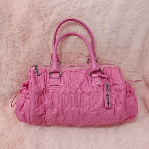 Juicy Couture Pink Duffle Tote Bag Purse Vintage Gothic Logo Daydreamer Y2k - 第 1/8 張圖片