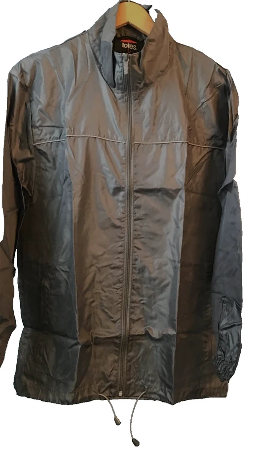 totes Gray Rain Light jacket with Pack it taping for safety Size Small - Image 4 of 4