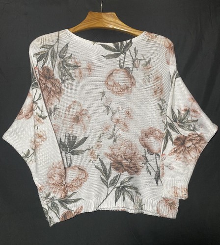 Luisa Ricci Y2K Top Small Floral Paint Brush Art Stroke Sweater Art Italy Made - Picture 2 of 12