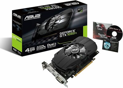 Video card with ASUS NVIDIA GeForce GTX1050TI Overclocking PH-GTX1050TI-4G