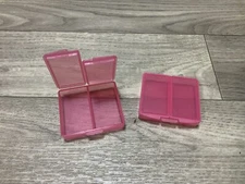 SET OF TWO Tupperware Stamps N Things #1863 Pill Box Container For Smalls Pink