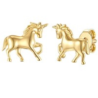 Kinderglanz Ohrstecker Einhorn Aus Sterling Silber