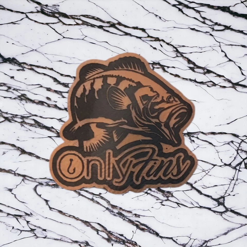 Gorra YP clásica personalizada marrón/caqui - diseño de parche de cuero OnlyFish, elegante  Foto 4 de 4