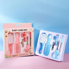 6pcs Baby Care Set Grooming Comb Brush Nail Trimmer Scissors Clipper Kit