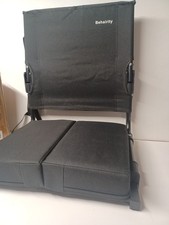 1 Stadium Seat Portable Bleachers Back Support Padded Folding Black Behairity