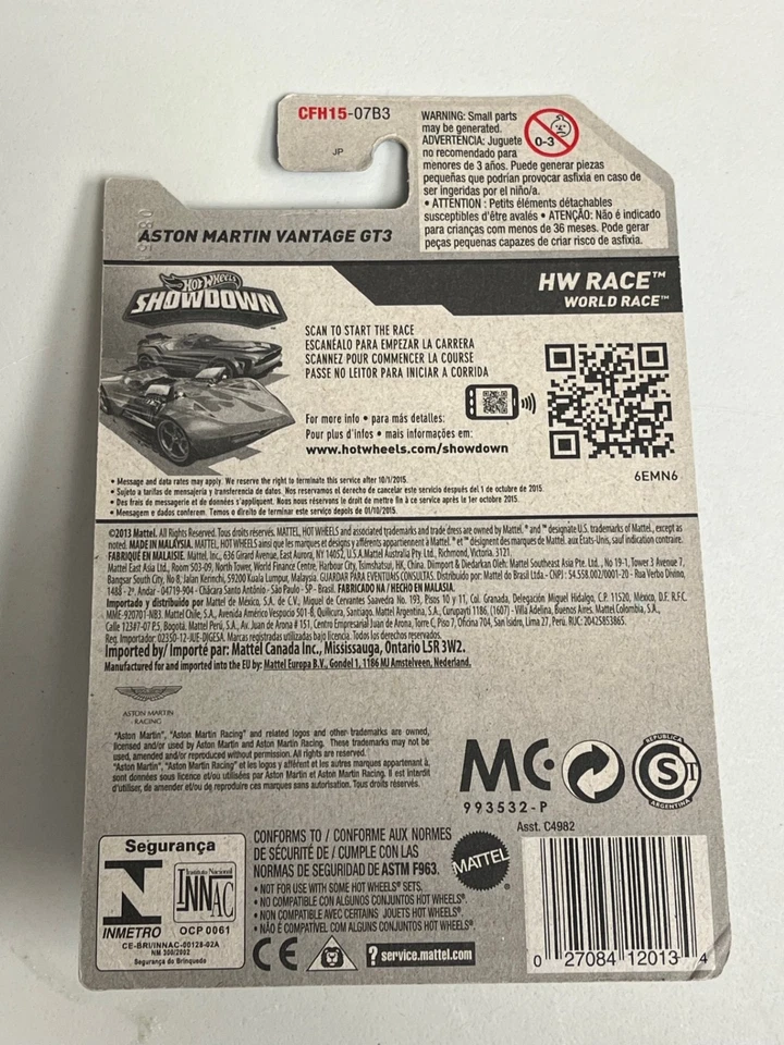 Aston Martin Vantage GT3 2015 HW Race Hot Wheels - azul A116 Foto 2 de 2