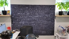 AIIKES 7x5ft Black Brick Wall Photography Backdrop 7x5ft Theme Stone Props