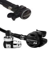 Atomic Aquatics Z3 Regulator Din Set with SS1 Safe Second Titanium, Black