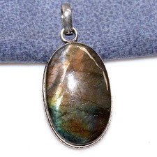 Purple Fiery Labradorite 925 Silver Plated Pendant 2