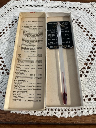 Vintage Acu-Rite Roast Meat Thermometer John L Chaney Instrument Co W/box