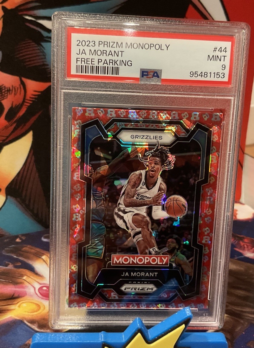 🔥2023 Prizm Monopoly #44 Free Parking Prizm JA Morant Psa 9 Grizzlies