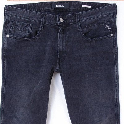 Mens Replay M914 ANBASS Stretch Slim Tapered Grey Jeans W34 L32