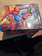 Tin Metal Lunch Snack Toy Box Embossed Marvel Hero SPIDERMAN Spider Sense NEW