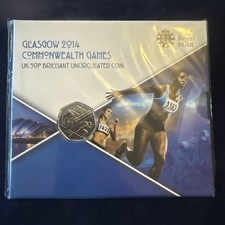 2014 50p Fifty Pence Coin Glasgow Commonwealth Games Royal Mint BUNC Pack Sealed