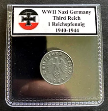Germany WWII Era Third Reich Nazi Genuine 1 Reichspfennig Coin 1940-1944 Zinc