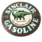 Vintage Sinclair Gasoline Sign - Dino Service Station Gas Pump Porcelain Ad Sign