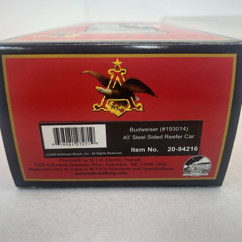 MTH Premier 20-94216 Anheuser Busch Budweiser 40’ Steel Sided Beer Reefer O NEW - Picture 10 of 10