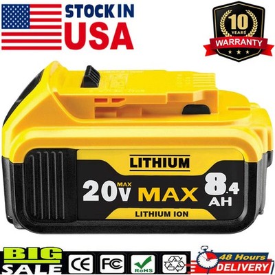 For DeWalt 20V 20 Volt Max 8.0AH Lithium Ion Battery DCB206-2 DCB205 DCB200-2 US