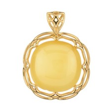 Cavill Bernstein Anhänger 3,5ct Kissen Sterlingsilber Vergoldet Damen