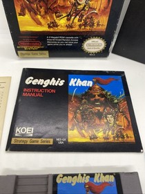 Genghis Khan (Nintendo NES, 1990) Complete CIB KOEI /w Map Manual & Paperwork