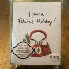 Holiday Notecards Have a Fabulous Holiday With Purse Glittery Set of 6