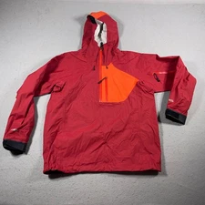 NRS Hydrotek 2.5 Anorak Jacket Men XL Red Orange Waterproof Hooded Outdoor Kayak