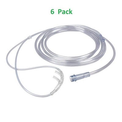 Oxygen Nose Nasal tubing  with Soft flexible 7 Foot tubing Curved Prongs 6 Pack