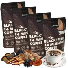 4set 14 in 1 Organic Instant Mushroom Coffee, 56 oz (1188g) Brain & Immune Boost