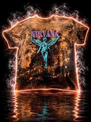 Nirvana 2XL T-Shirt Custom Splatter Dyed